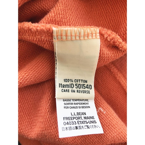 L.L Bean Jersey Orange Rugby Henley Mock Neck Pullover Long Sleeve Cotton Top SP - Picture 6 of 6